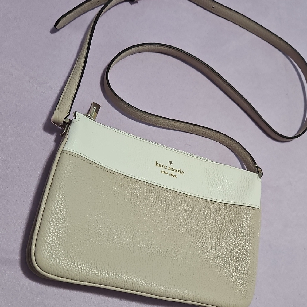Kate Spade Cream and Tan Crossbody Bag